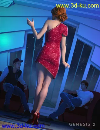 3D打印模型High Rise Party Dress for Genesis 2 Female(s)的图片