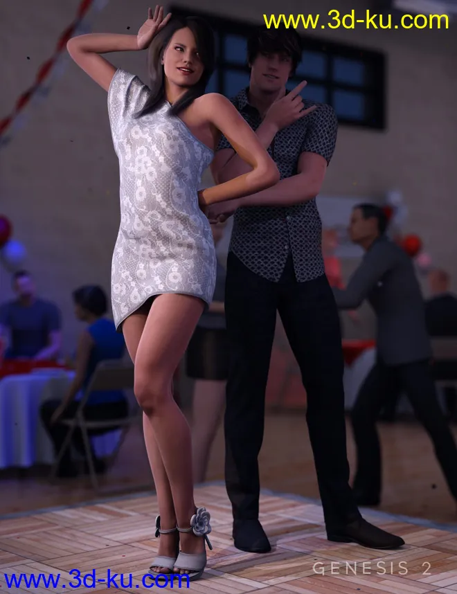 High Rise Party Dress Textures模型的图片2