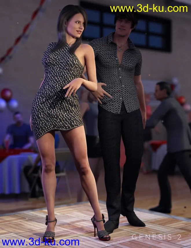 High Rise Party Dress Textures模型的图片4