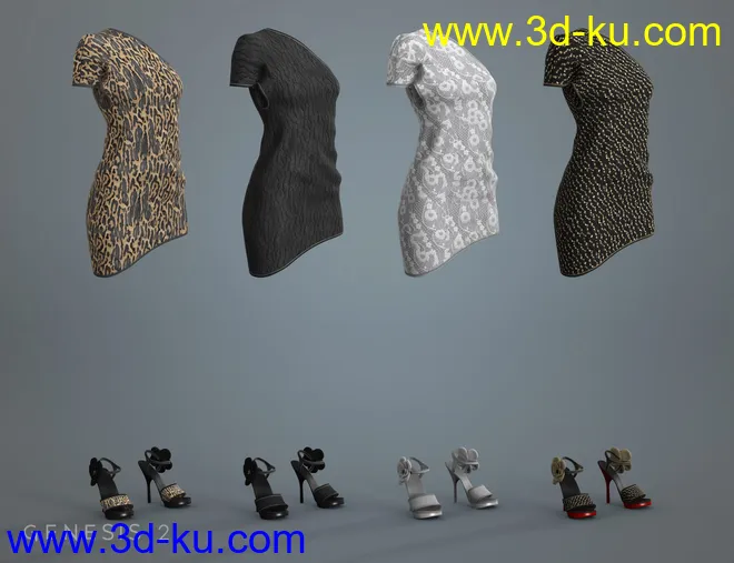 High Rise Party Dress Textures模型的图片6