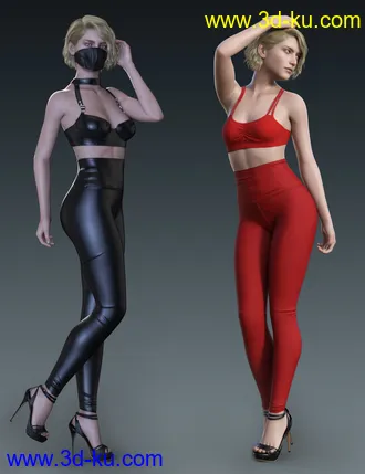 3D打印模型High Waisted Leggings Outfit for Genesis 8 and 8.1 Females的图片