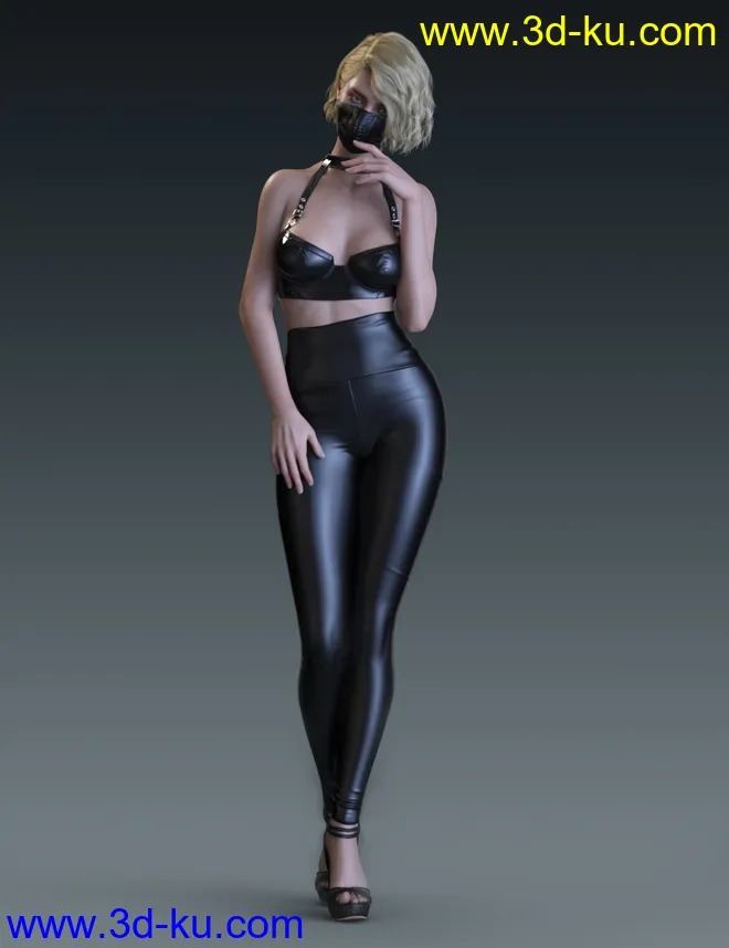 High Waisted Leggings Outfit for Genesis 8 and 8.1 Females模型的图片2
