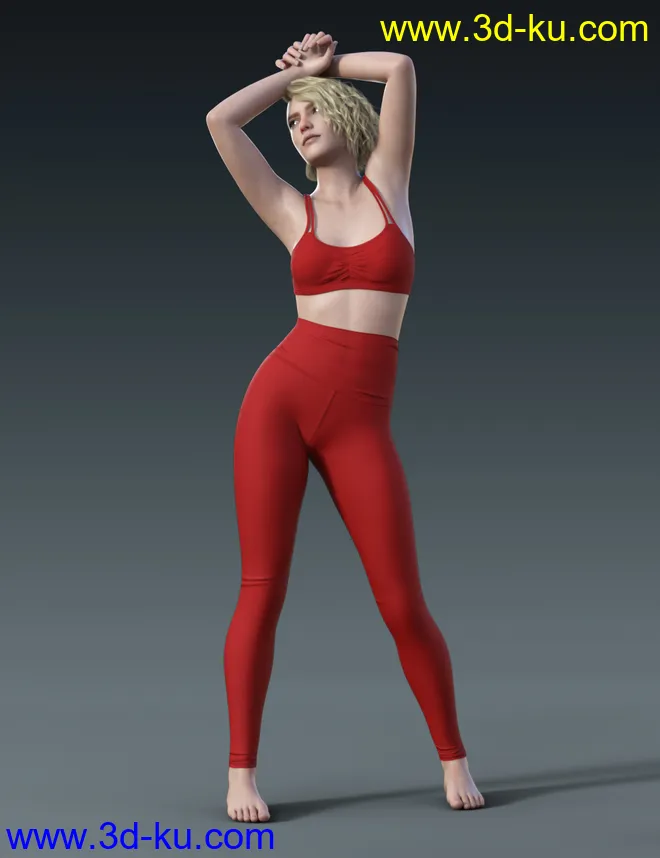 High Waisted Leggings Outfit for Genesis 8 and 8.1 Females模型的图片4