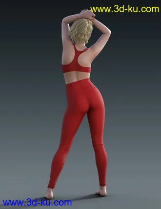 3D打印模型High Waisted Leggings Outfit for Genesis 8 and 8.1 Females的图片