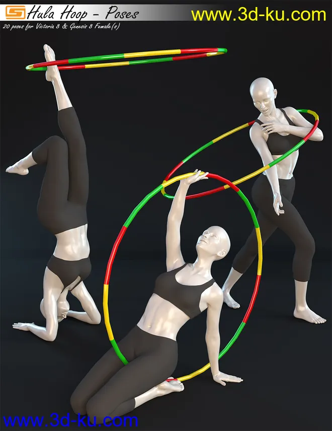 Hula Hoop - Poses for Victoria 8 and Genesis 8 Female(s)模型的图片1