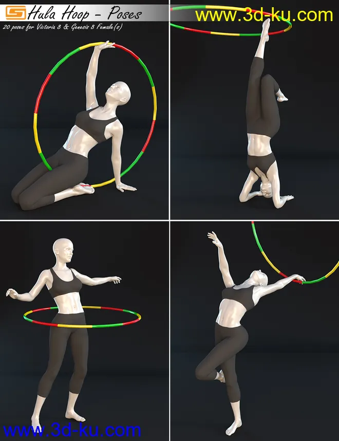 Hula Hoop - Poses for Victoria 8 and Genesis 8 Female(s)模型的图片2