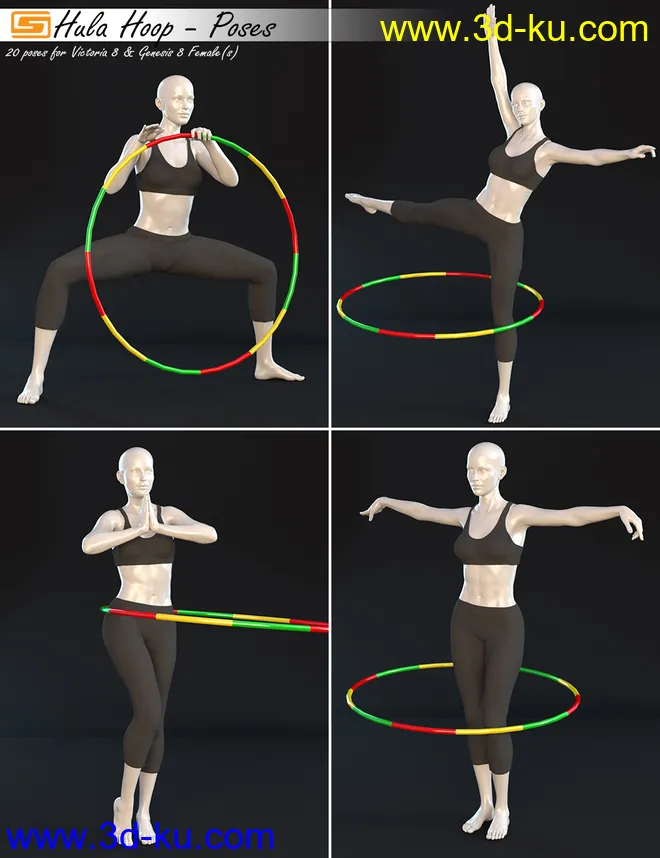 Hula Hoop - Poses for Victoria 8 and Genesis 8 Female(s)模型的图片4