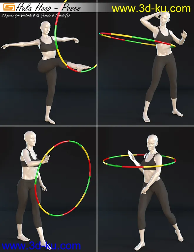 Hula Hoop - Poses for Victoria 8 and Genesis 8 Female(s)模型的图片5