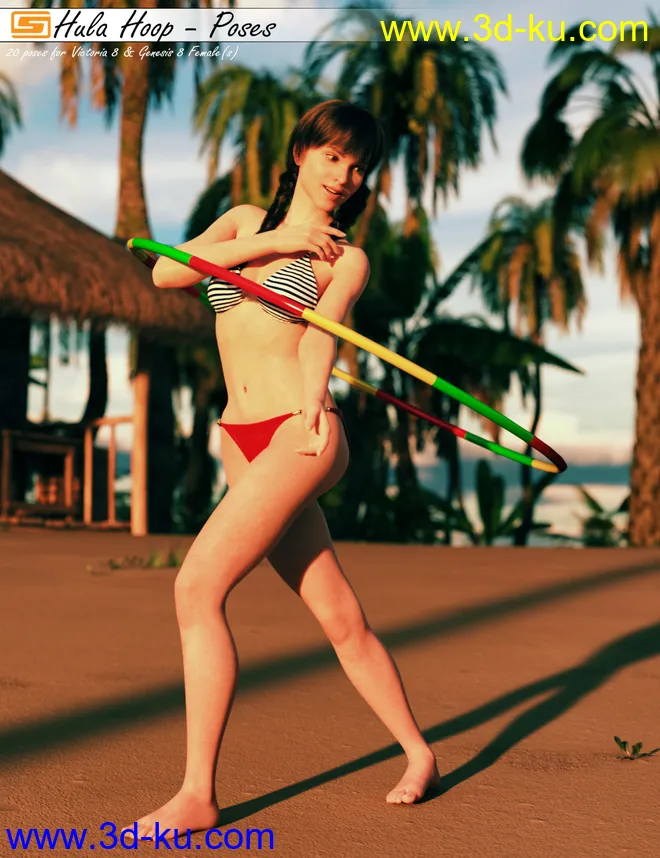 Hula Hoop - Poses for Victoria 8 and Genesis 8 Female(s)模型的图片6