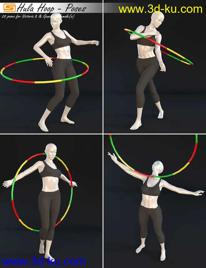 Hula Hoop - Poses for Victoria 8 and Genesis 8 Female(s)模型的图片7