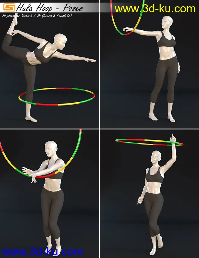 Hula Hoop - Poses for Victoria 8 and Genesis 8 Female(s)模型的图片8