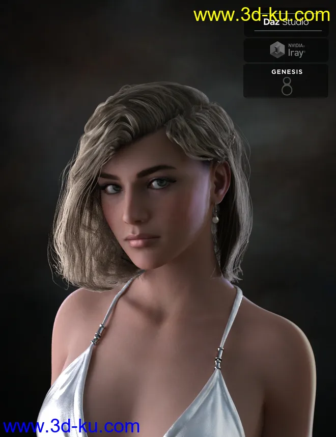 Hyansel King Hair for Genesis 8模型的图片6