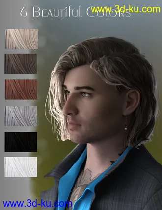 3D打印模型Hyansel King Hair for Genesis 8的图片