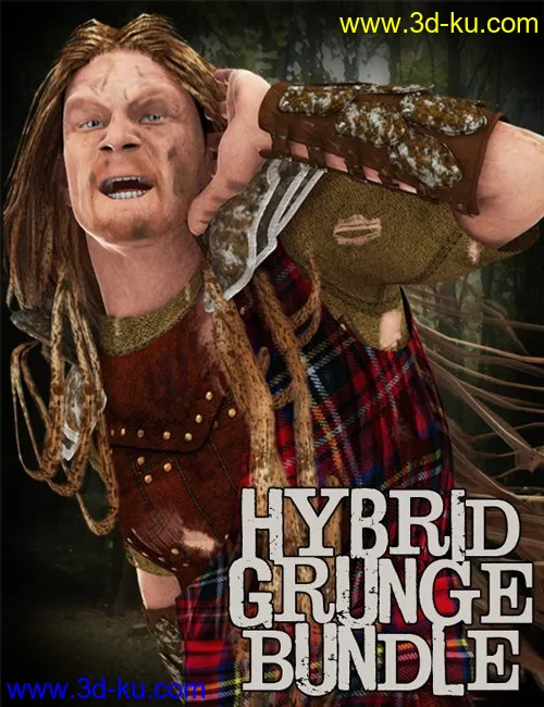 Hybrid Grunge Bundle for DAZ Studio模型的图片1