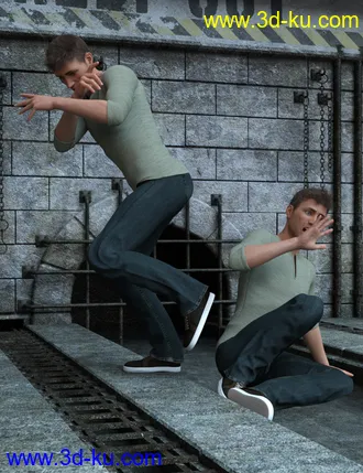 3D打印模型I Smell Fear Poses For Genesis 8 Female and Male的图片