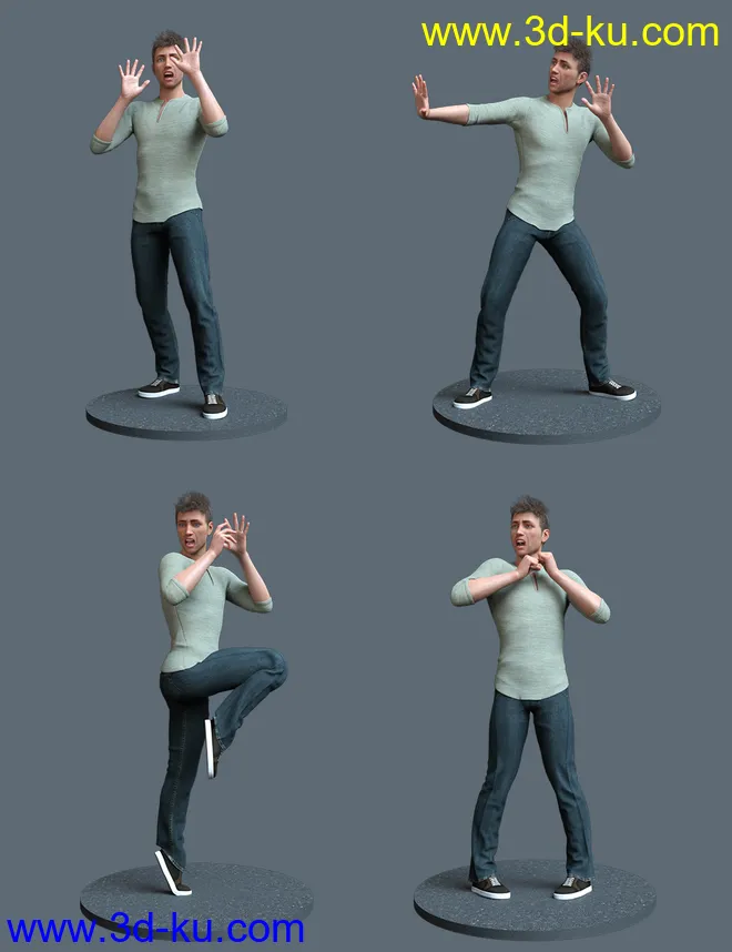 I Smell Fear Poses For Genesis 8 Female and Male模型的图片3