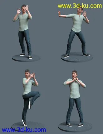 3D打印模型I Smell Fear Poses For Genesis 8 Female and Male的图片