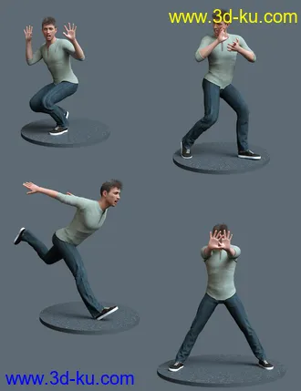 3D打印模型I Smell Fear Poses For Genesis 8 Female and Male的图片