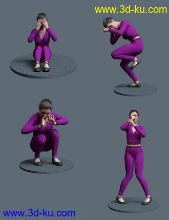 3D打印模型I Smell Fear Poses For Genesis 8 Female and Male的图片
