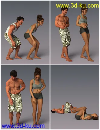 3D打印模型IGD Emotive Series - Laughing Poses for Genesis 8的图片