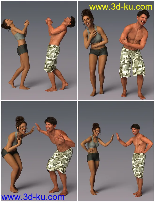 IGD Emotive Series - Laughing Poses for Genesis 8模型的图片3