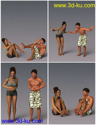 3D打印模型IGD Emotive Series - Laughing Poses for Genesis 8的图片