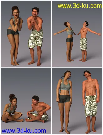 3D打印模型IGD Emotive Series - Laughing Poses for Genesis 8的图片