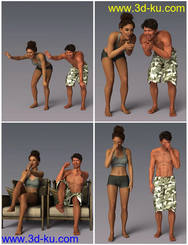 IGD Emotive Series - Laughing Poses for Genesis 8模型的图片6