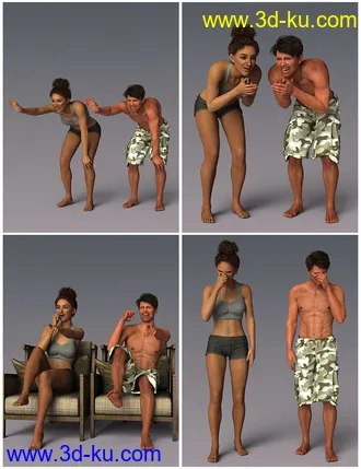 3D打印模型IGD Emotive Series - Laughing Poses for Genesis 8的图片