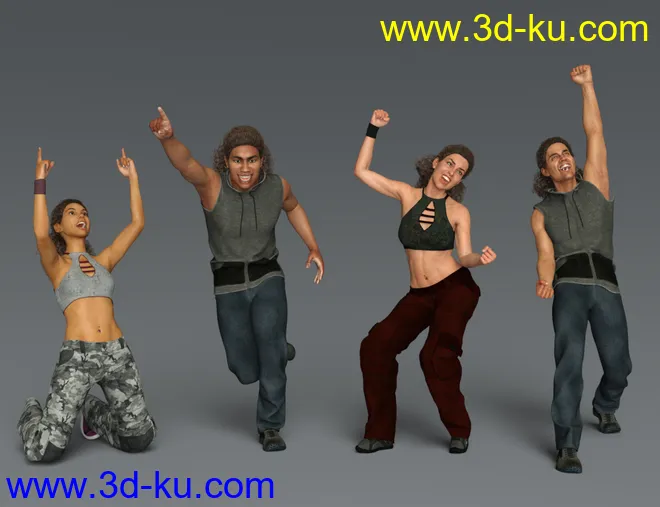 IGD Motion Series - Celebrate Poses for Genesis 3 and 8模型的图片3