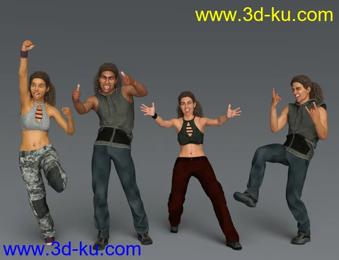 IGD Motion Series - Celebrate Poses for Genesis 3 and 8模型的图片5