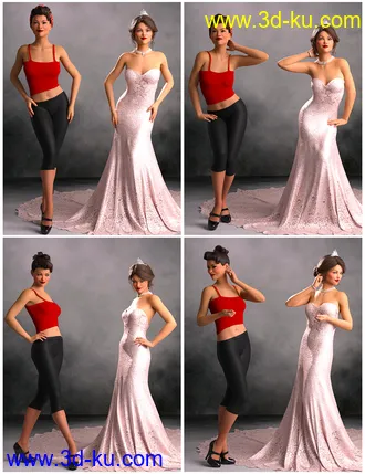 3D打印模型IGD Vintage Vogue Poses for Genesis 8 Female的图片