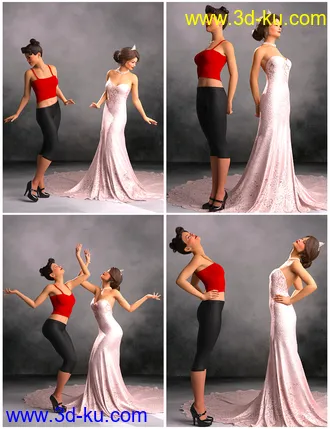 3D打印模型IGD Vintage Vogue Poses for Genesis 8 Female的图片