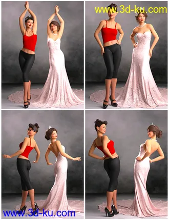 3D打印模型IGD Vintage Vogue Poses for Genesis 8 Female的图片