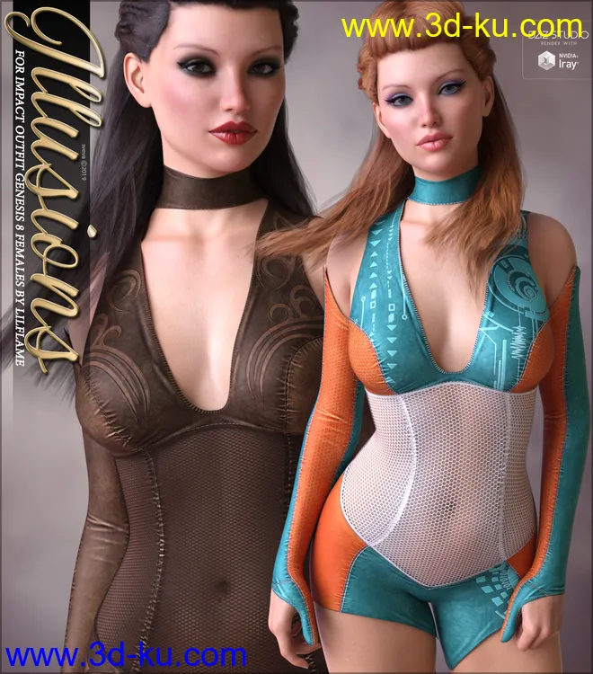 Illusions for Impact Outfit G8F模型的图片1