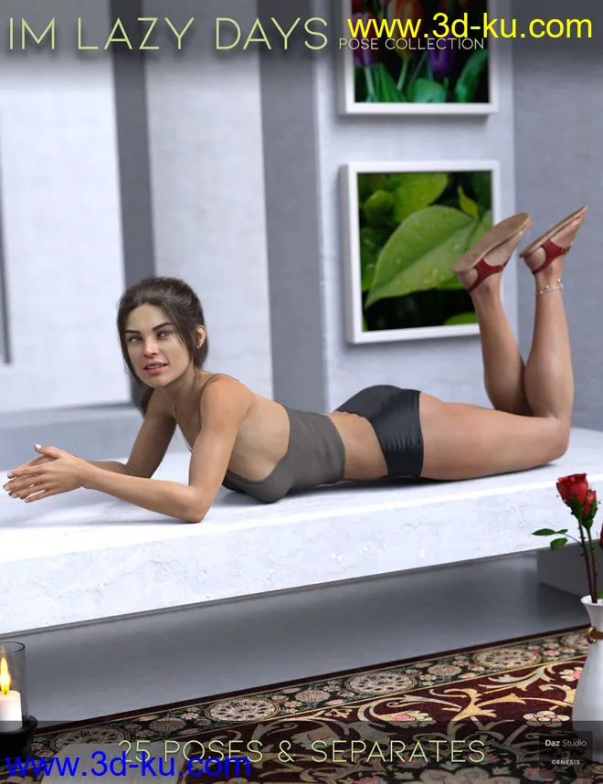IM Lazy Days Pose Collection for Genesis 8 Female模型的图片3