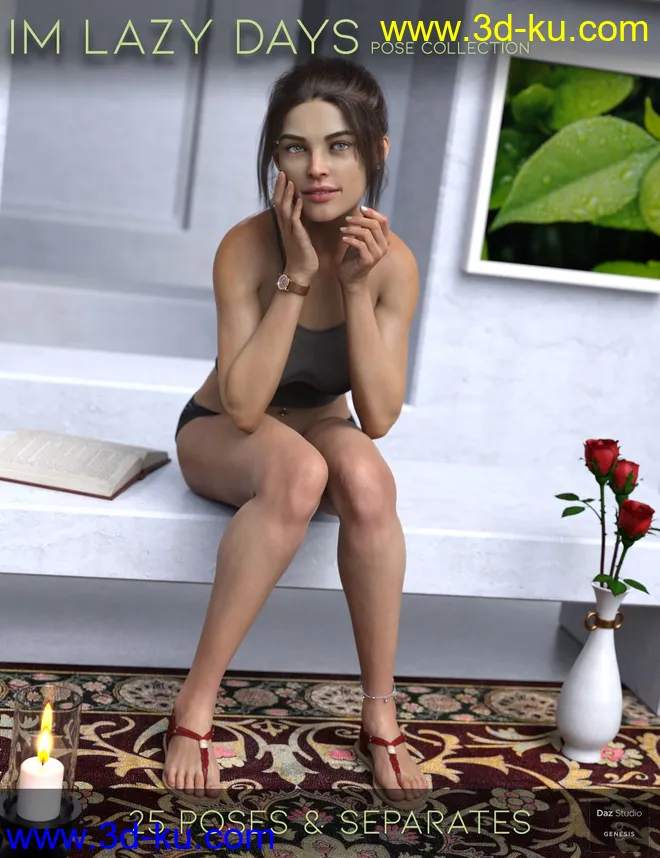 IM Lazy Days Pose Collection for Genesis 8 Female模型的图片5