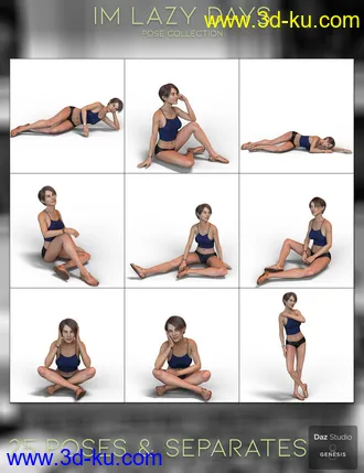 3D打印模型IM Lazy Days Pose Collection for Genesis 8 Female的图片