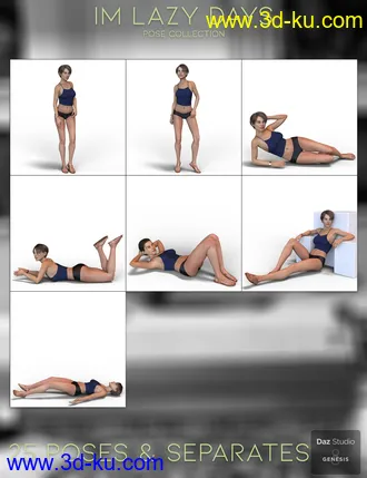 3D打印模型IM Lazy Days Pose Collection for Genesis 8 Female的图片