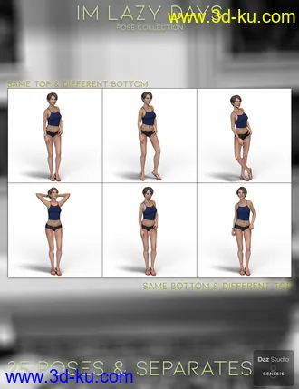3D打印模型IM Lazy Days Pose Collection for Genesis 8 Female的图片