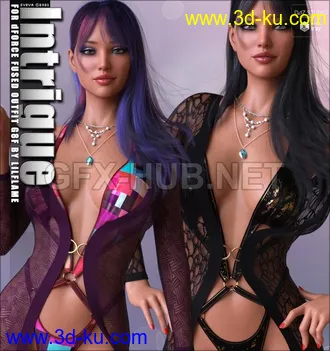 3D打印模型Intrigue for dForce Fused Outfit G8F的图片