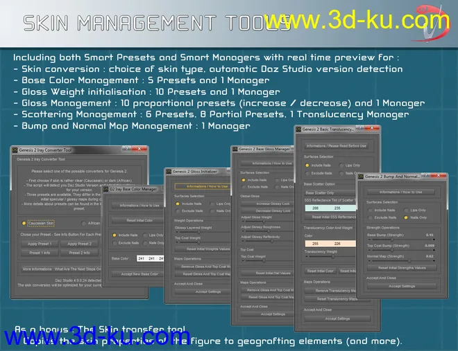Iray Smart Converter and Advanced Skin Managers for Genesis 2模型的图片10