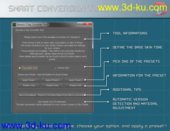 Iray Smart Converter and Advanced Skin Managers for Genesis 2模型的图片11
