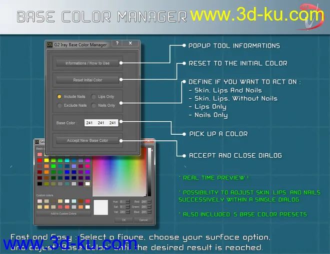 Iray Smart Converter and Advanced Skin Managers for Genesis 2模型的图片12