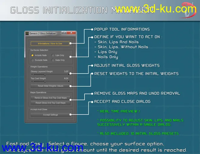 Iray Smart Converter and Advanced Skin Managers for Genesis 2模型的图片13