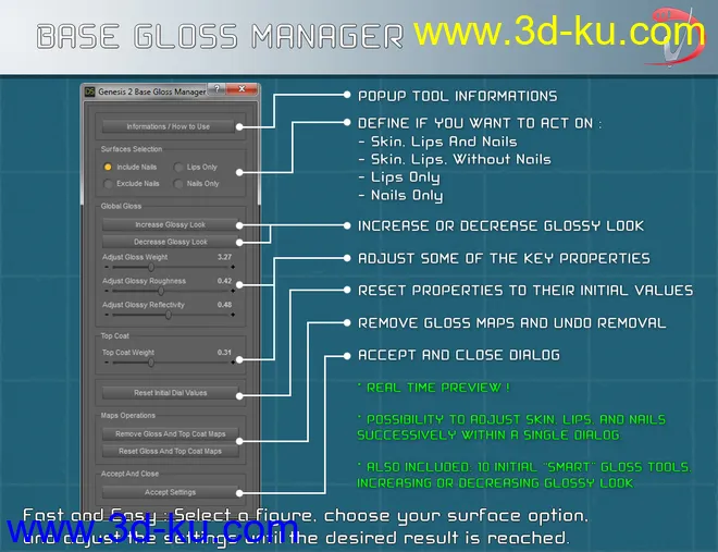Iray Smart Converter and Advanced Skin Managers for Genesis 2模型的图片14