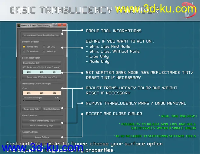 Iray Smart Converter and Advanced Skin Managers for Genesis 2模型的图片15