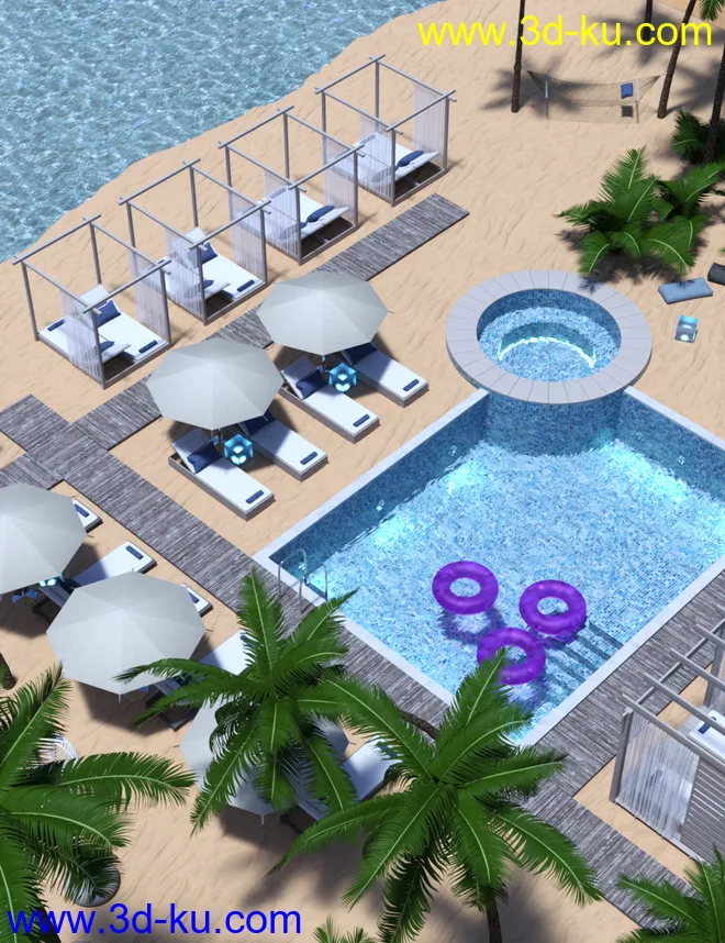 Island Beach Resort - Swimming Pool Area模型的图片1