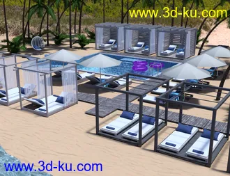 3D打印模型Island Beach Resort - Swimming Pool Area的图片