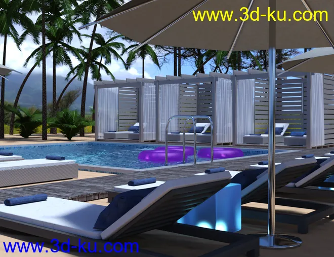 Island Beach Resort - Swimming Pool Area模型的图片5